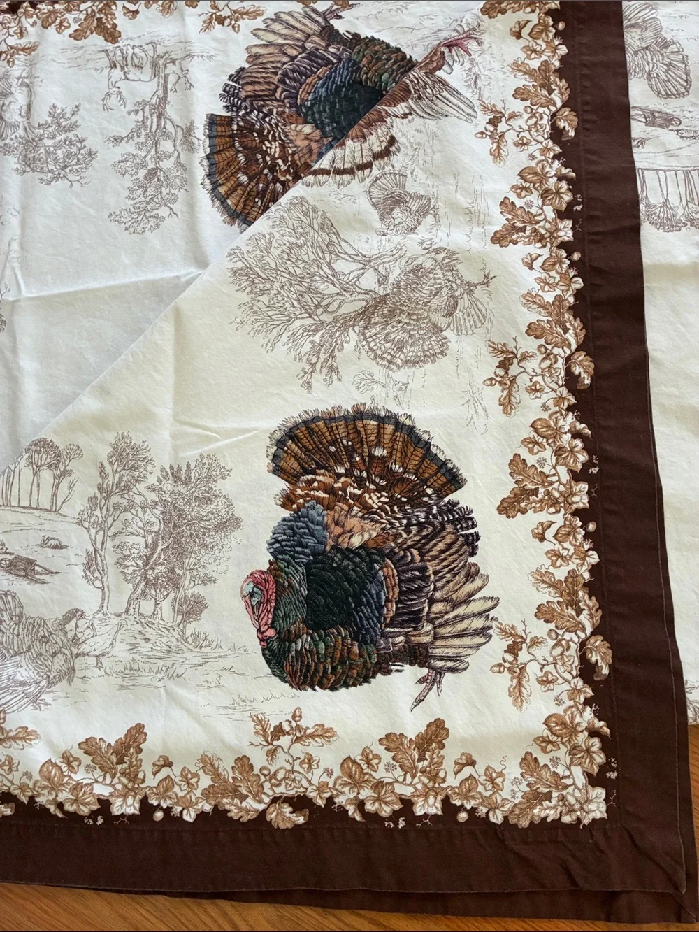 Williams Sonoma Plymouth Turkey Tablecloth 70